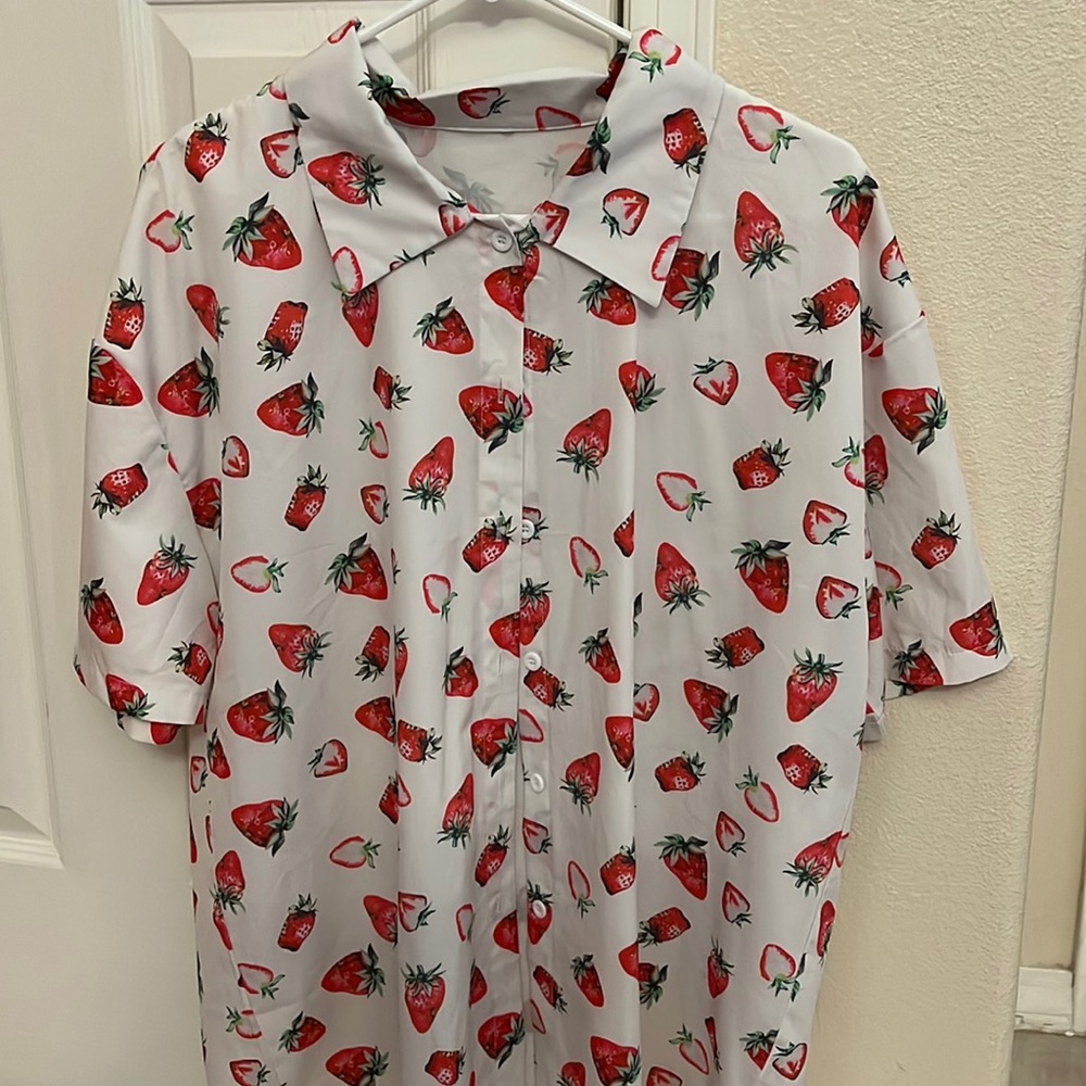 strawberry button down used